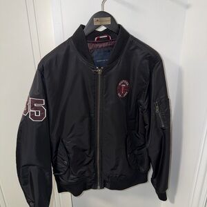Tommy Hilfiger Black Varsity Bomber Jacket